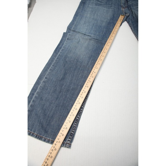 Levis 505 Jeans Mens 36x32 Blue Denim Straight Leg Medium Wash Classic Fit Pants - Picture 13 of 16